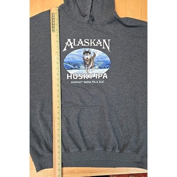 Alaskan Brewing Hoodie Adult Size XL Gray Husky IPA Sweatshirt Craft Beer - Picture 6 of 9